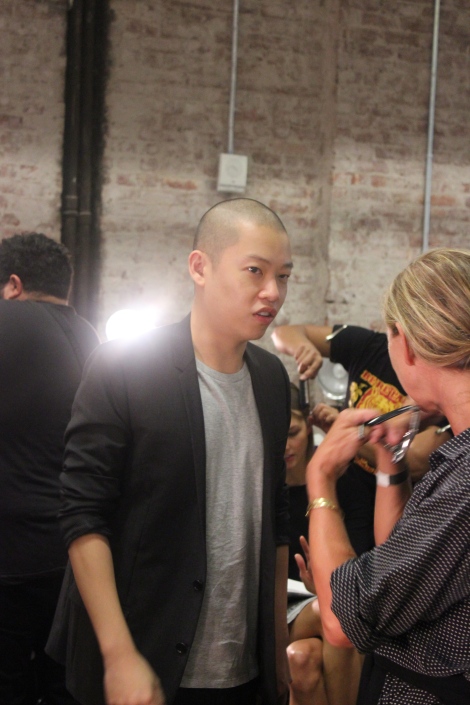 Designer Jason Wu Backstage at his show Spring 14